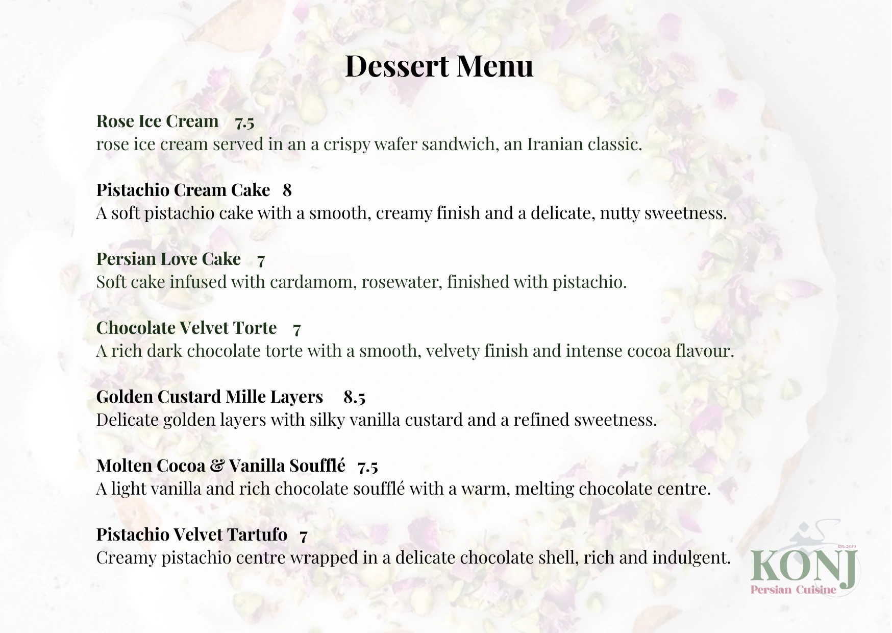 Dessert Menu 2